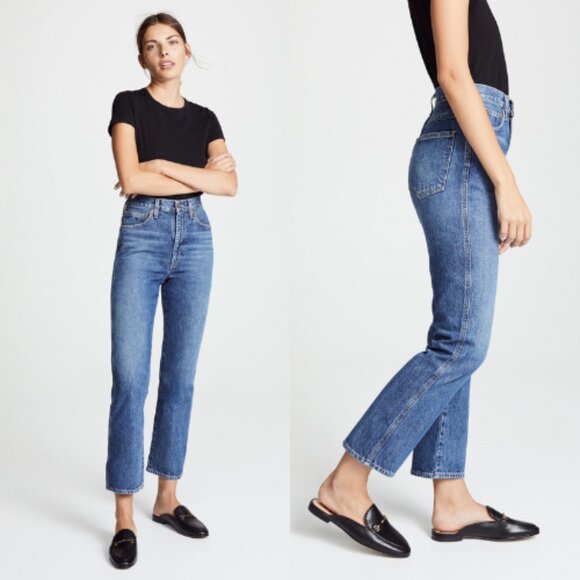 AGOLDE Pinch Waist High Rise Kick Flare Jeans NWT - Picture 5 of 7